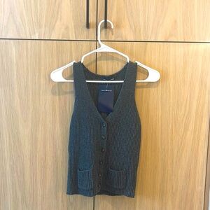 Brandy Melville Grey Button Vest Sweater